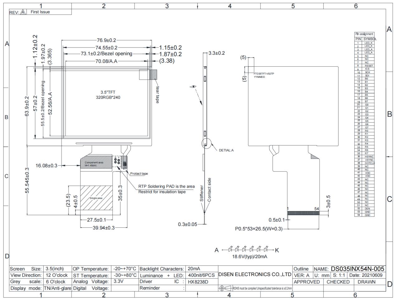 Ampahany DS035INX54N-005